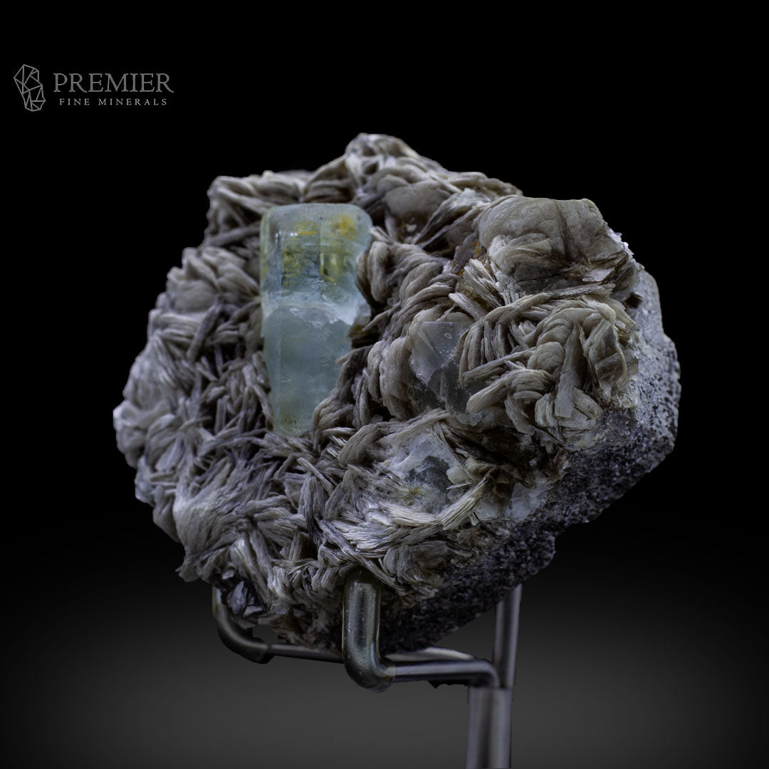 Aquamarine, Beryl, Fluorite, Etched Crystal, Muscovite, Mica, Combination Specimen, Rare Crystal, 198 Grams, 990 Carats, Pakistan Mineral, Skardu, Raw Crystal, Collector Grade, Unique Habit