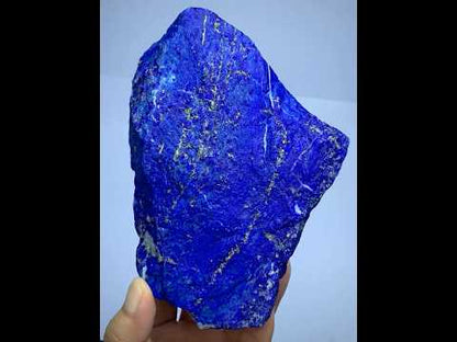 Rough Blue Lapis Lazuli Crystal specimen with golden Pyrite veins,