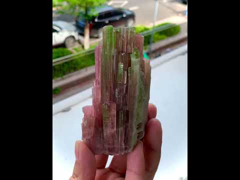 Natural Watermelon Tourmaline Terminated Crystal Cluster – Premium Afghanistan Mineral Specimen