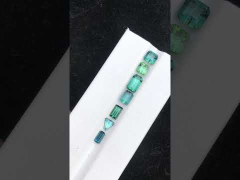 Indicolite Tourmaline Faceted stones - Afghanistan