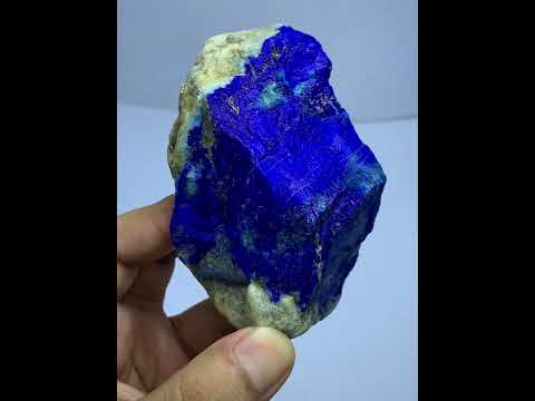 Close-up of Lazurite matrix showing indigo blue tone
