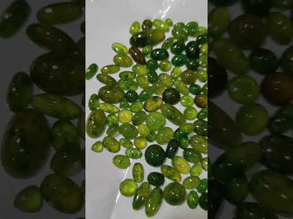 Natural Hydrogrossular Garnet Cabochons Wholesale Lot – Top Green Gemstones from Afghanistan