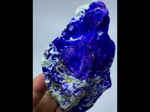 Deep blue Lazurite surface, close-up detail
Lapis Lazuli specimen viewed from overhead