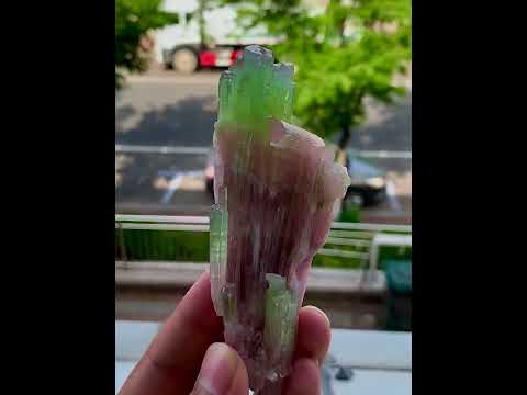 Natural Watermelon Tourmaline Terminated Crystal Cluster – Paprok Mine, Nuristan