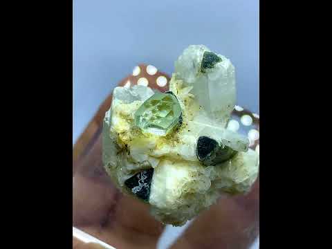Aquamarine & Green Cap Tourmaline on Quartz Matrix – Skardu, Pakistan Mineral Specimen