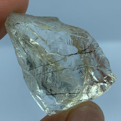 Rutilated Quartz, Black Rutile Quartz, Etched Quartz, Quartz Crystal, Raw Crystal, Natural Mineral, 85 Carat Quartz, Pakistan Mineral, Clear Quartz, Quartz Specimen, Healing Crystal, Gemstone Rough, Rutile Inclusions.